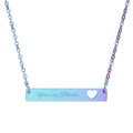 Cutout Heart Bar Necklace (Engraving)